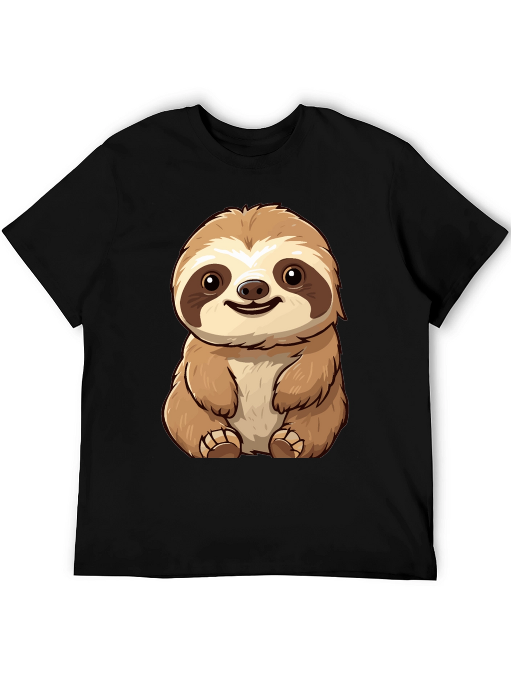Cute Sloth Graphic Tee - Black T-Shirt