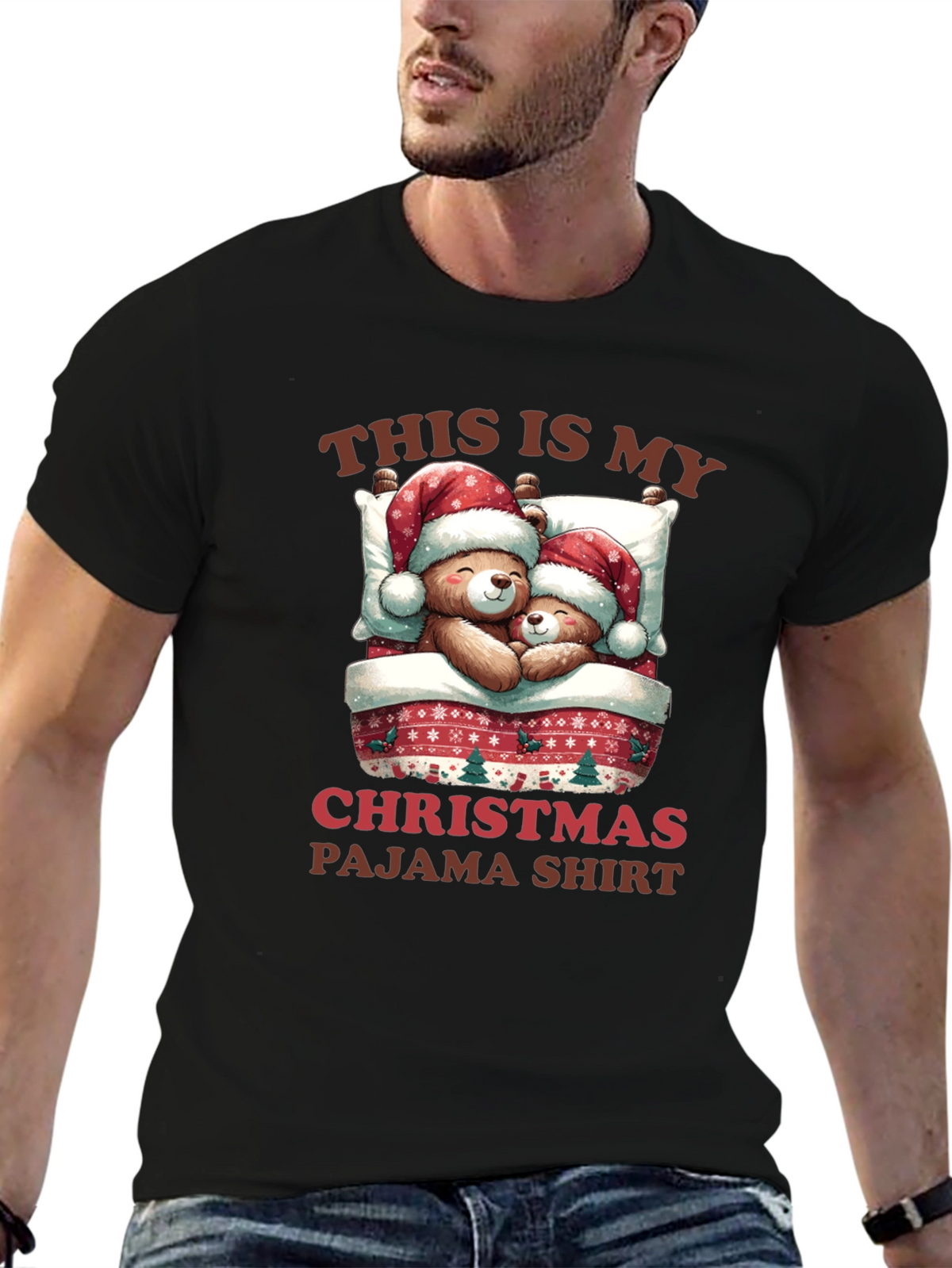 Christmas Pajama Shirt - Teddy Bear Holiday Apparel