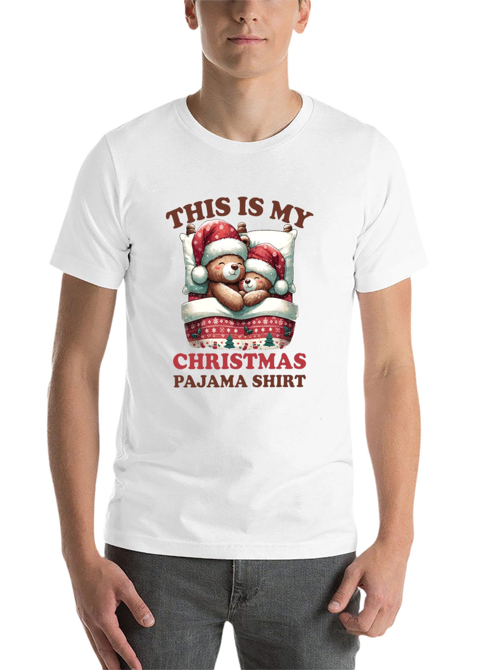 Christmas Pajama Shirt - Teddy Bear Holiday Apparel