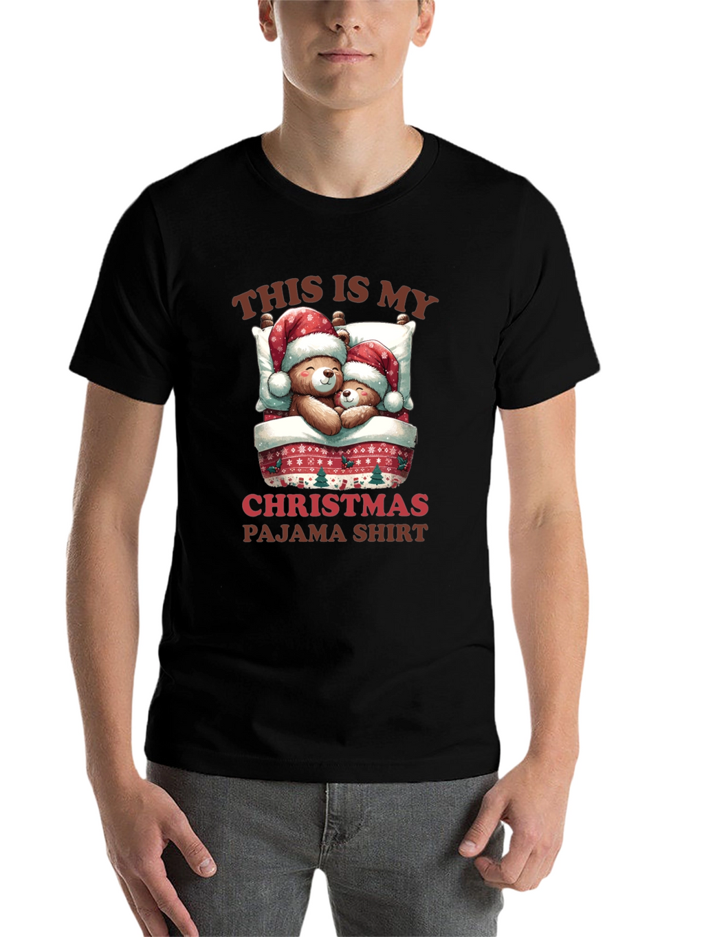 Christmas Pajama Shirt - Teddy Bear Holiday Apparel