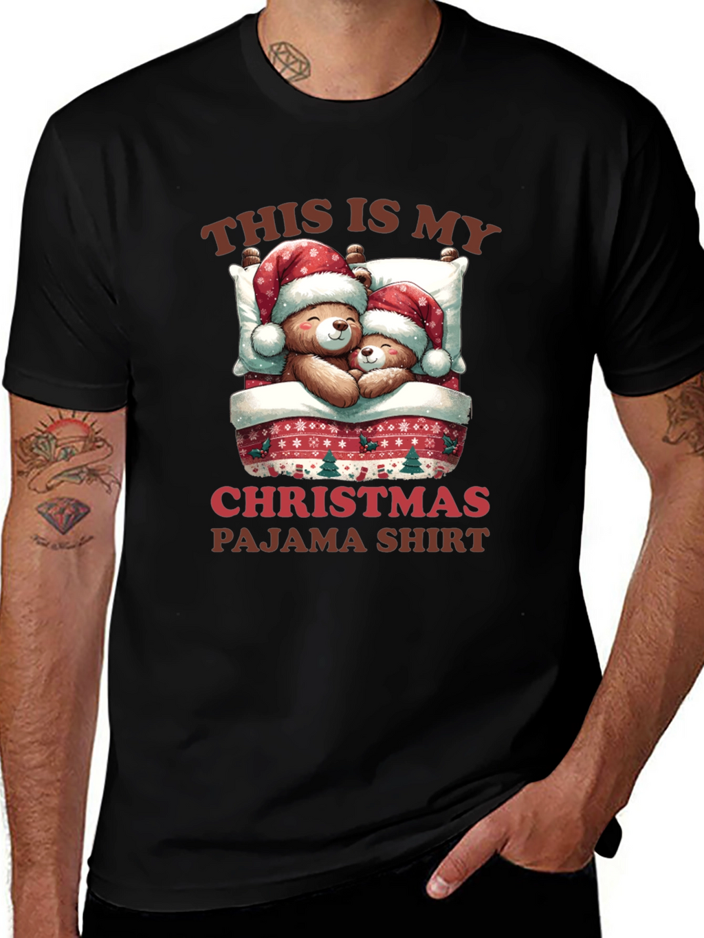 Christmas Pajama Shirt - Teddy Bear Holiday Apparel