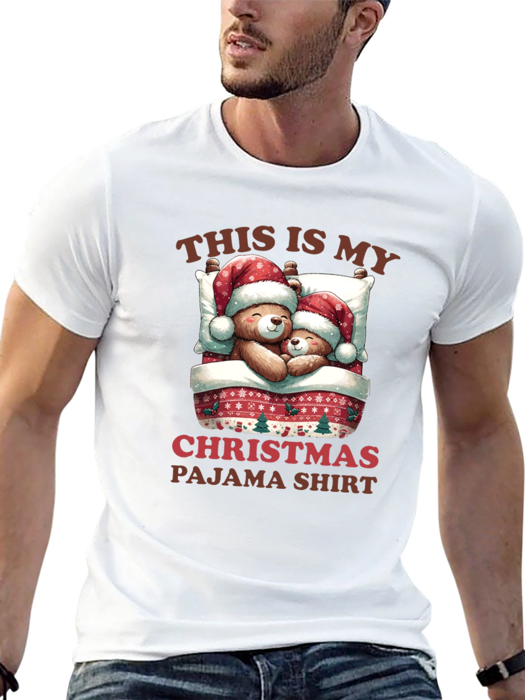 Christmas Pajama Shirt - Teddy Bear Holiday Apparel