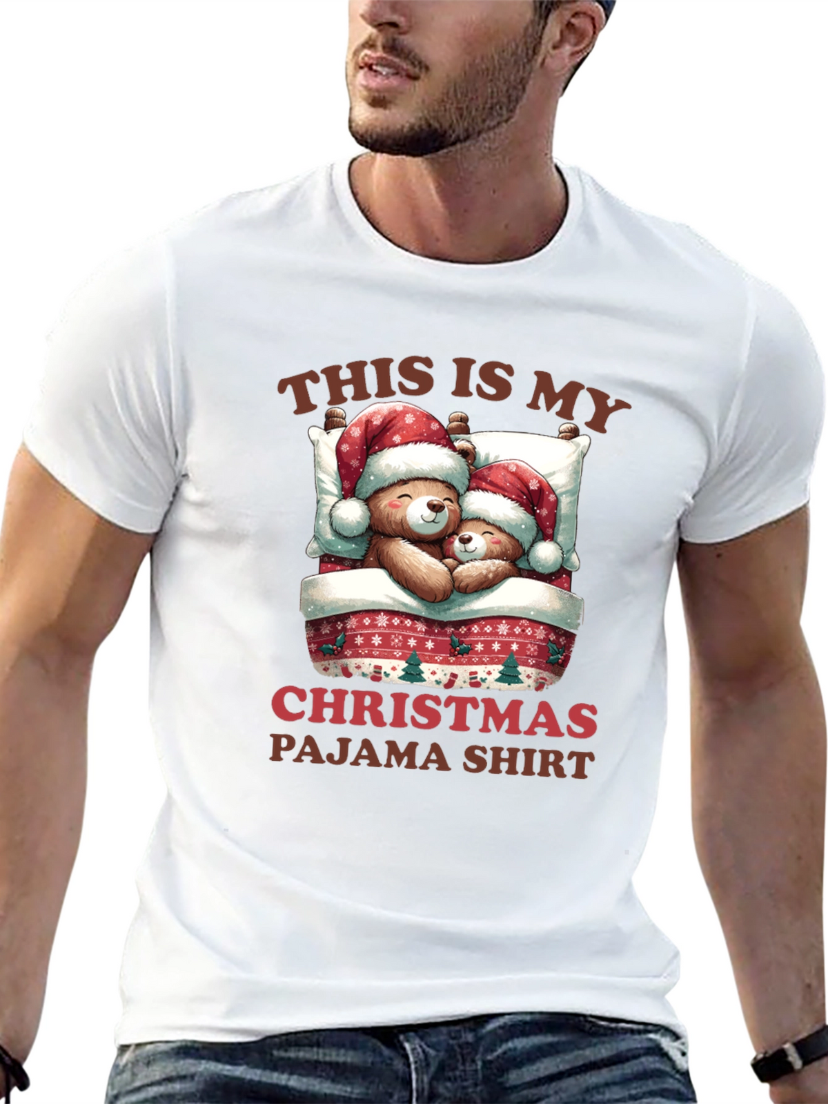 Christmas Pajama Shirt - Teddy Bear Holiday Apparel