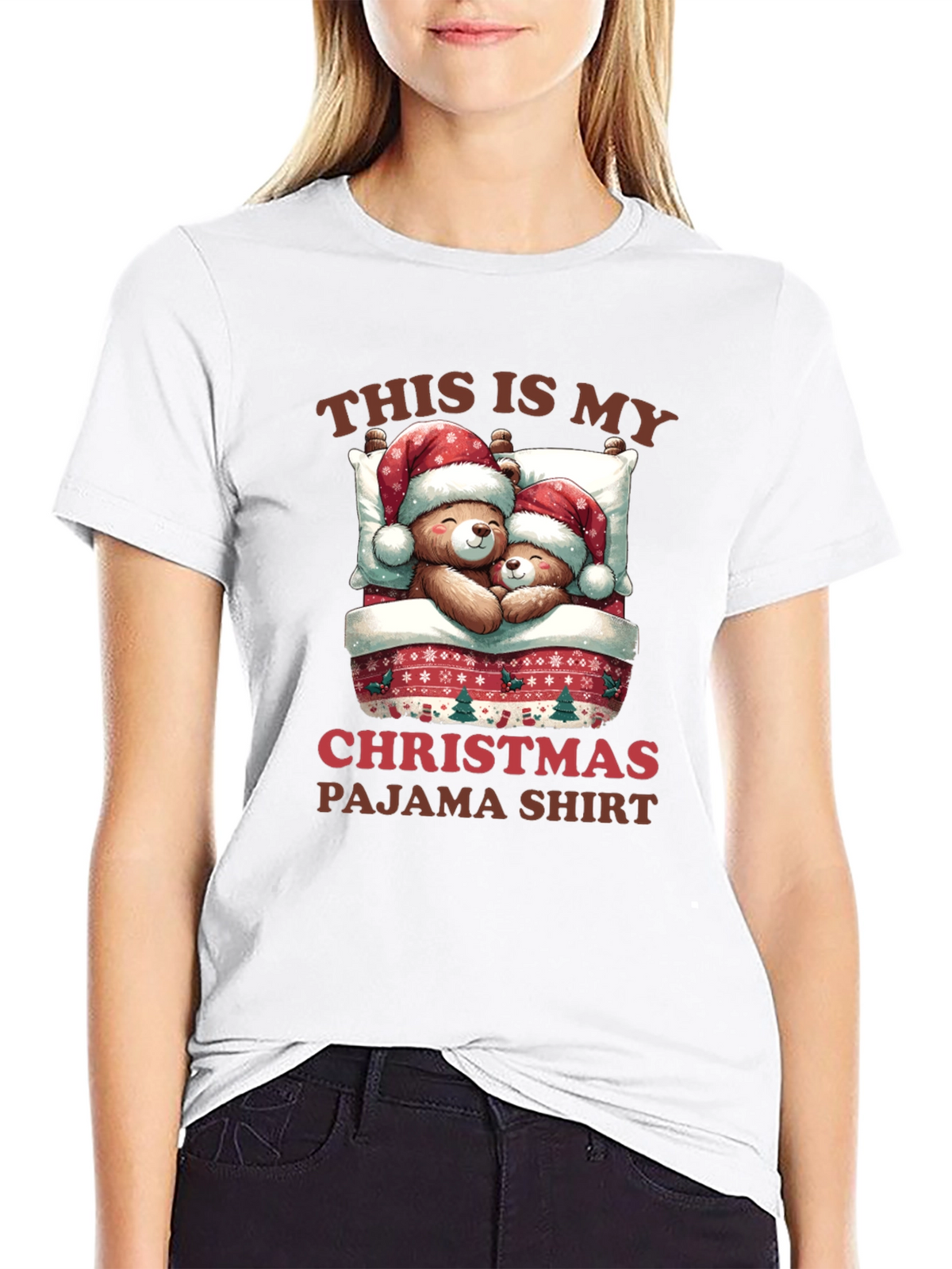 Christmas Pajama Shirt - Teddy Bear Holiday Apparel