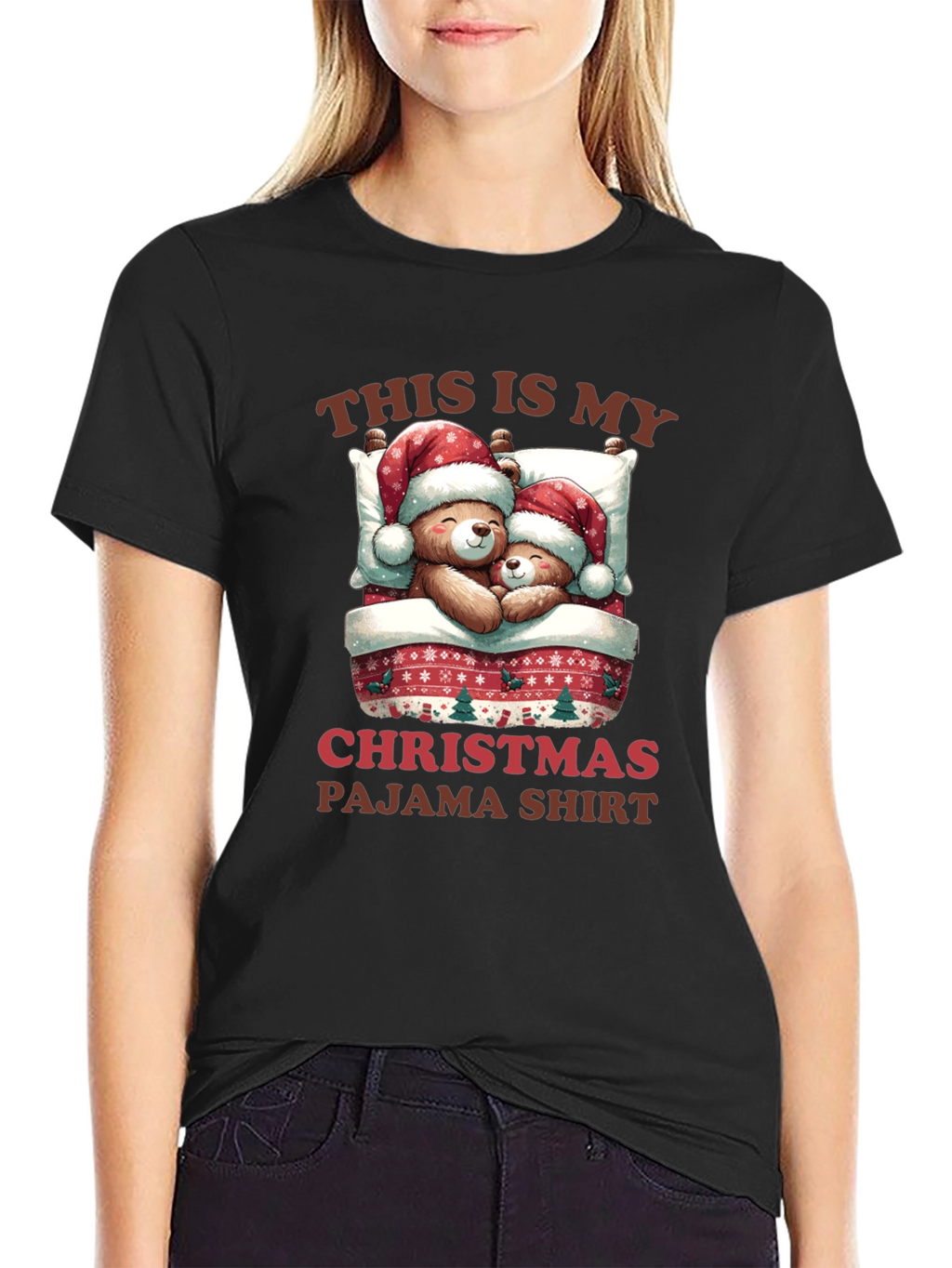Christmas Pajama Shirt - Teddy Bear Holiday Apparel