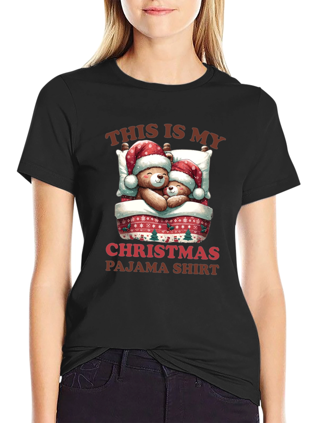 Christmas Pajama Shirt - Teddy Bear Holiday Apparel