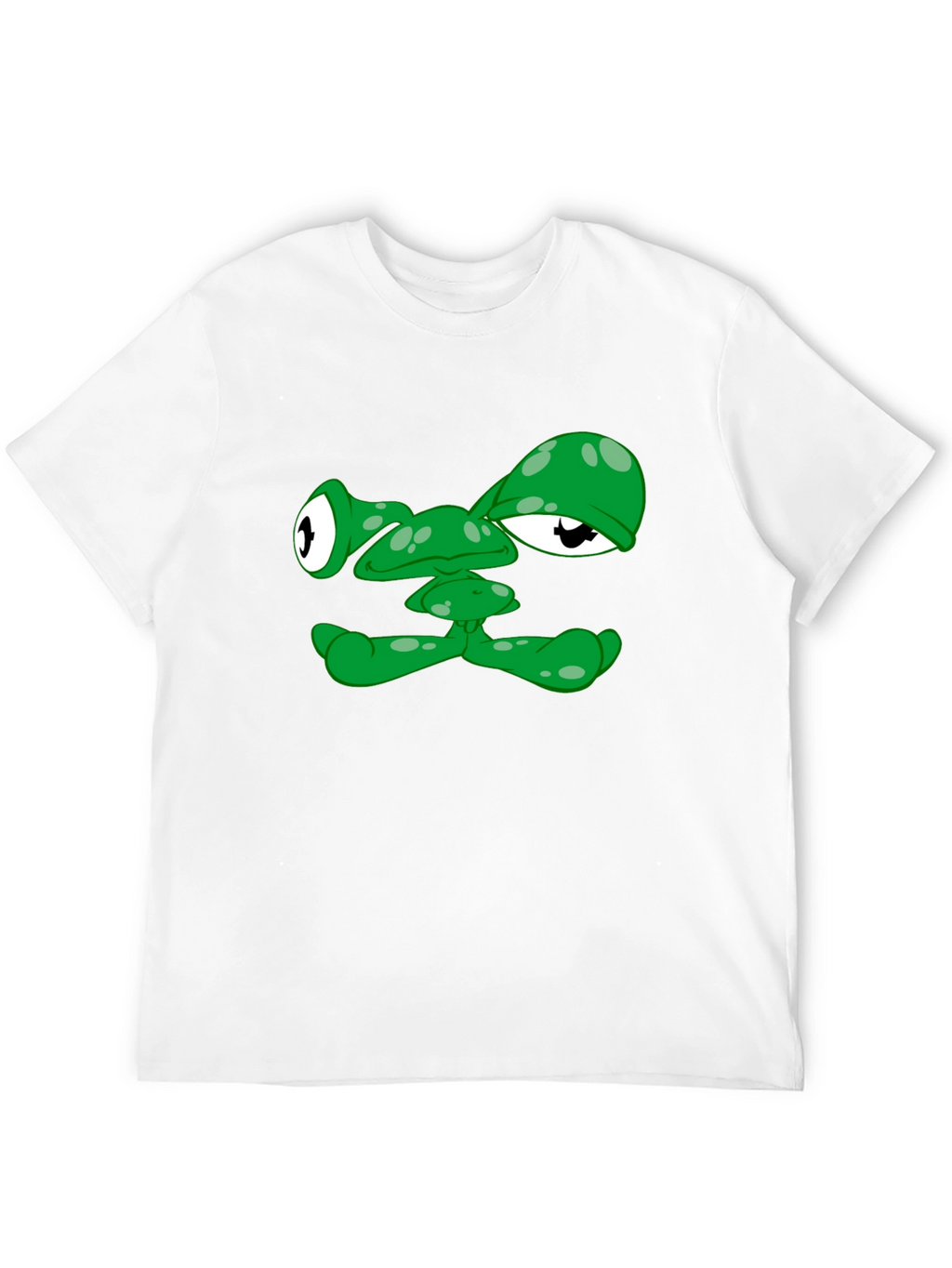 Funny Green Alien Face Graphic T-Shirt