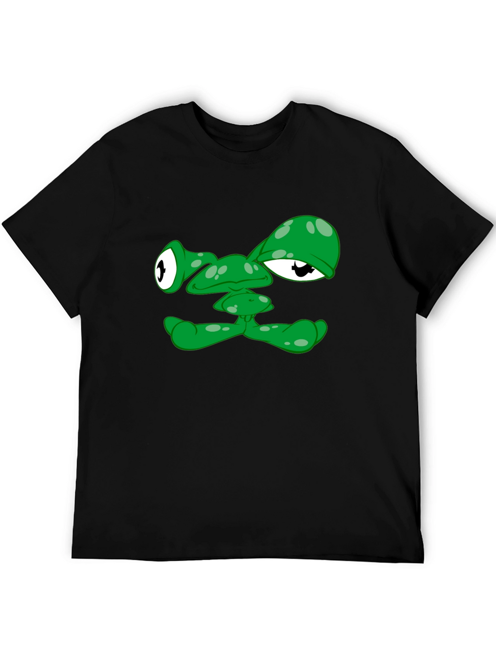 Funny Green Alien Face Graphic T-Shirt