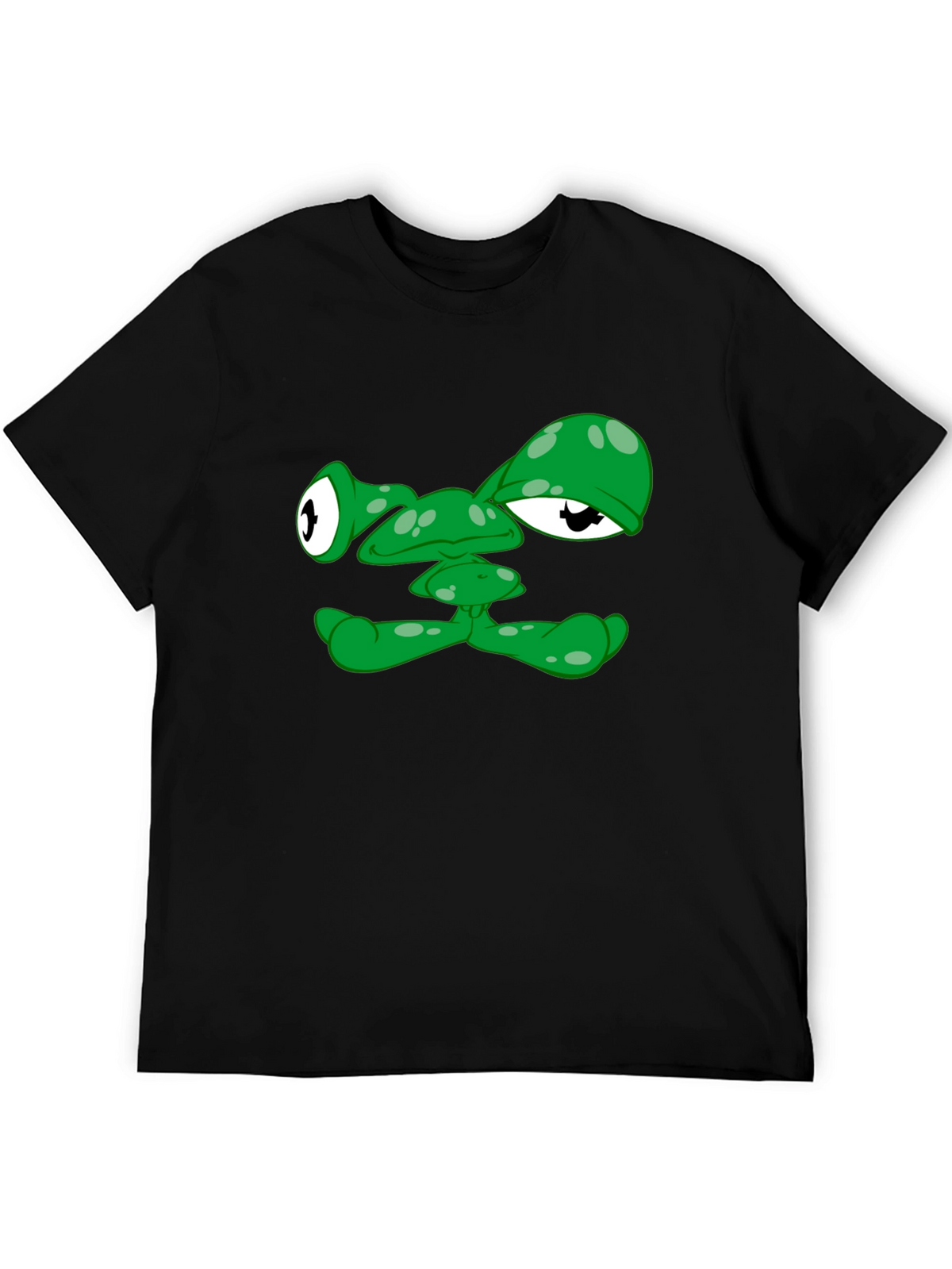 Funny Green Alien Face Graphic T-Shirt