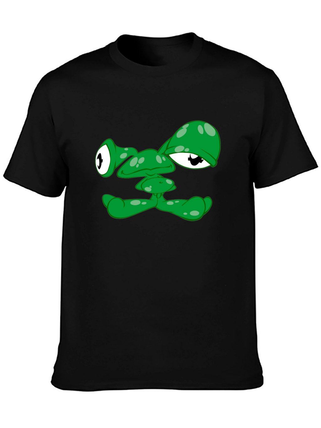 Funny Green Alien Face Graphic T-Shirt