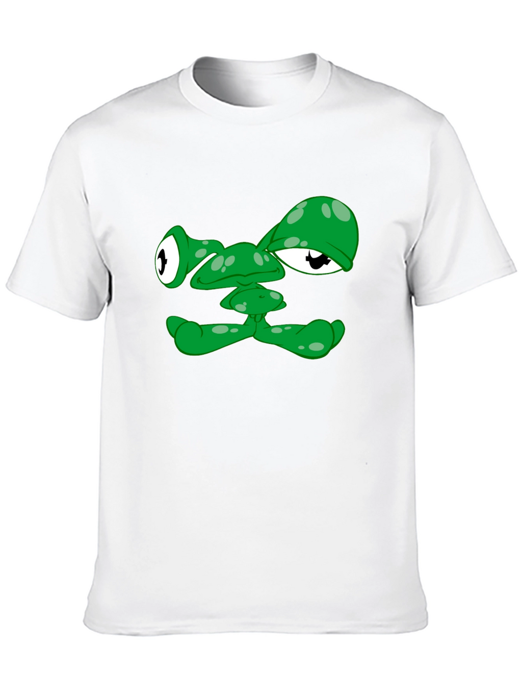 Funny Green Alien Face Graphic T-Shirt
