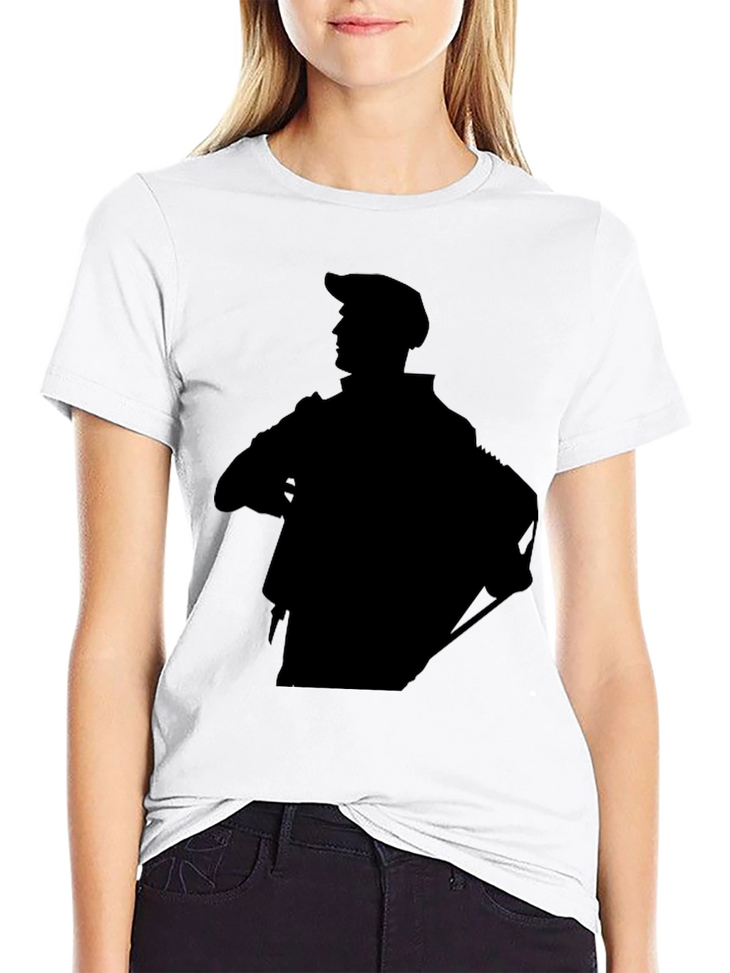 Stylish Black Graphic Tee - Silhouette Design