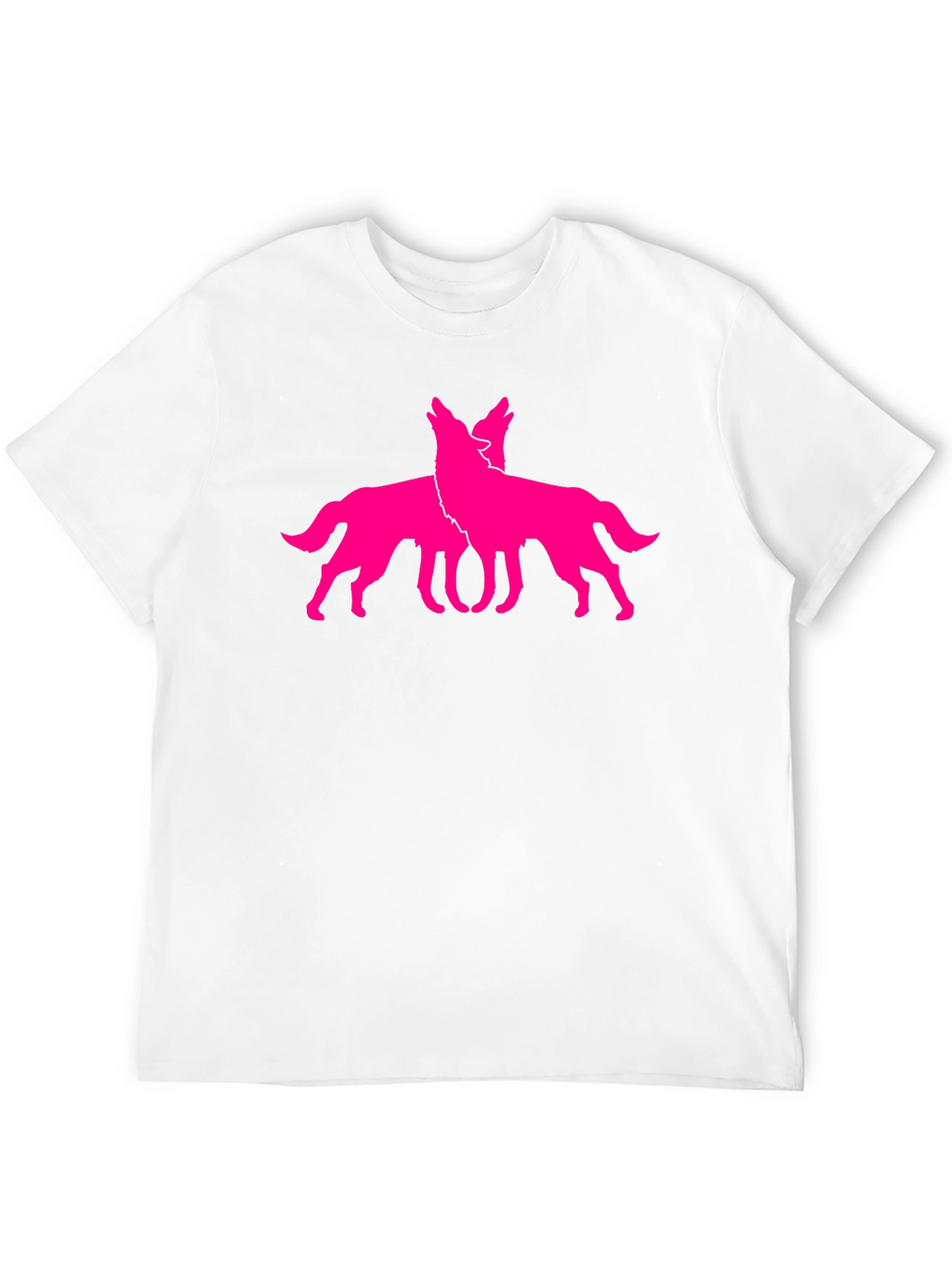 Black Tee with Pink Wolf Graphic