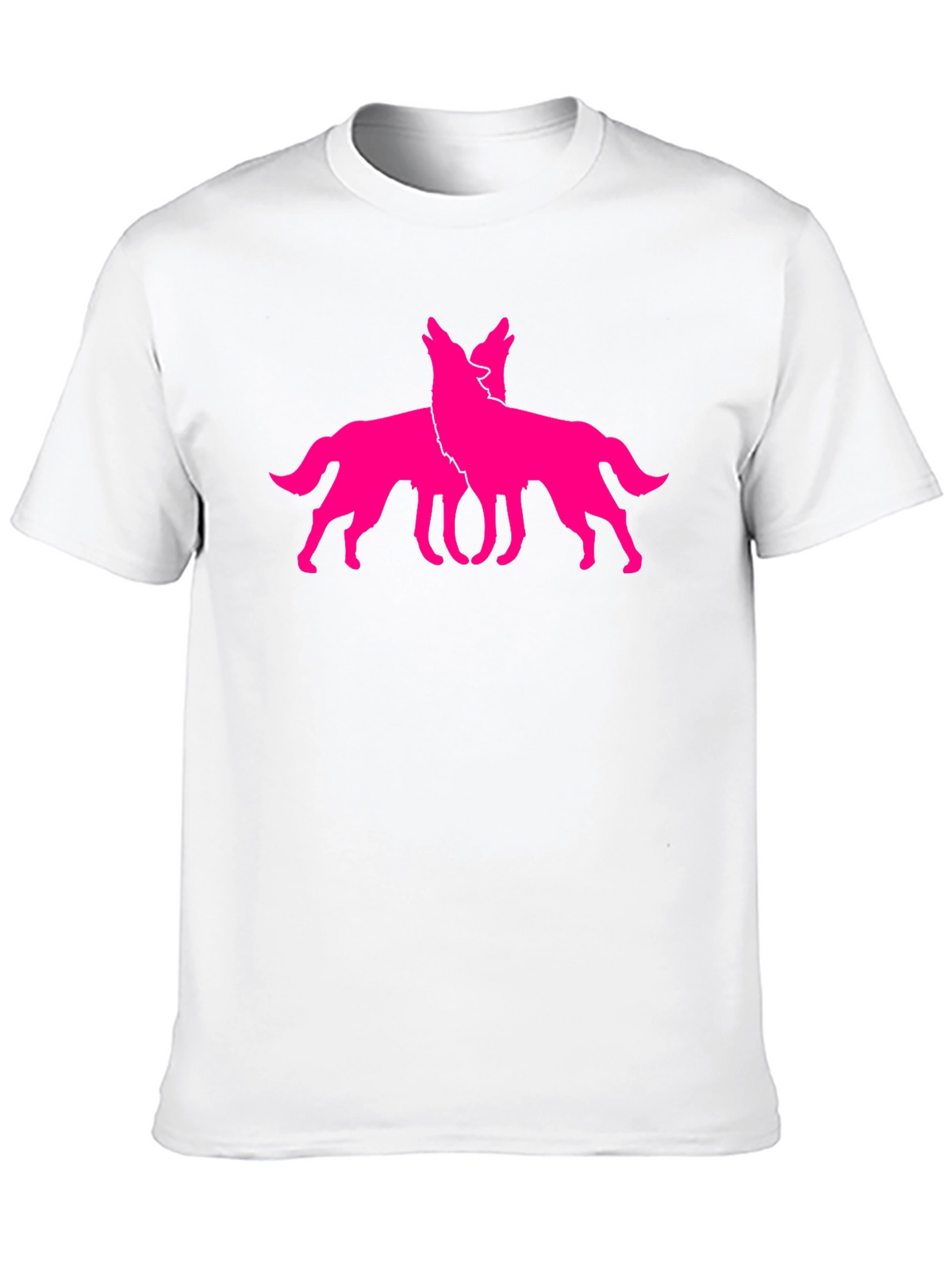 Black Tee with Pink Wolf Graphic