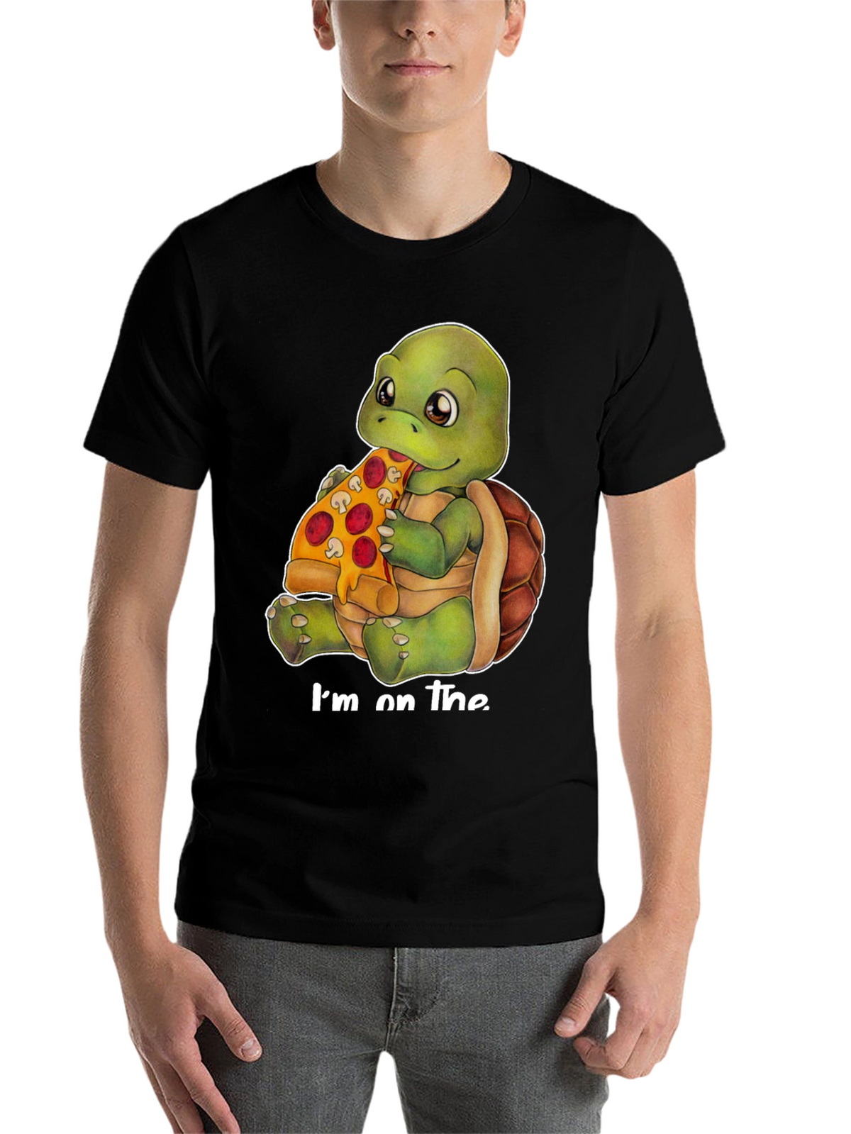 Turtle Pizza Black T-Shirt