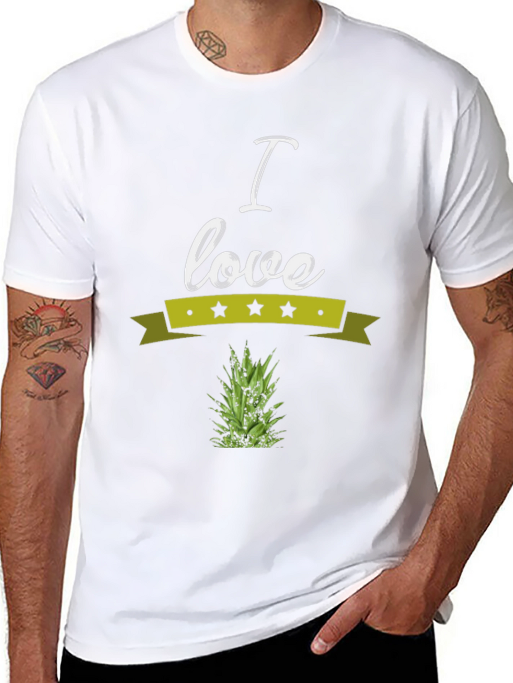 I Love Pineapple Graphic Tee - Soft Cotton Blend