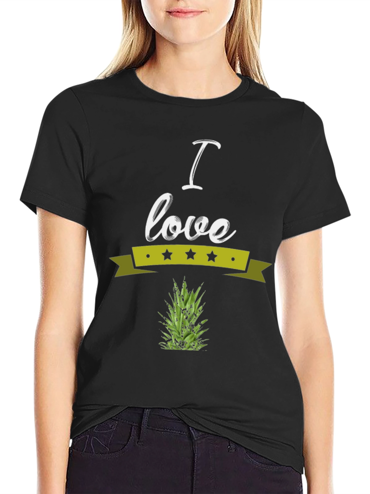 I Love Pineapple Graphic Tee - Soft Cotton Blend