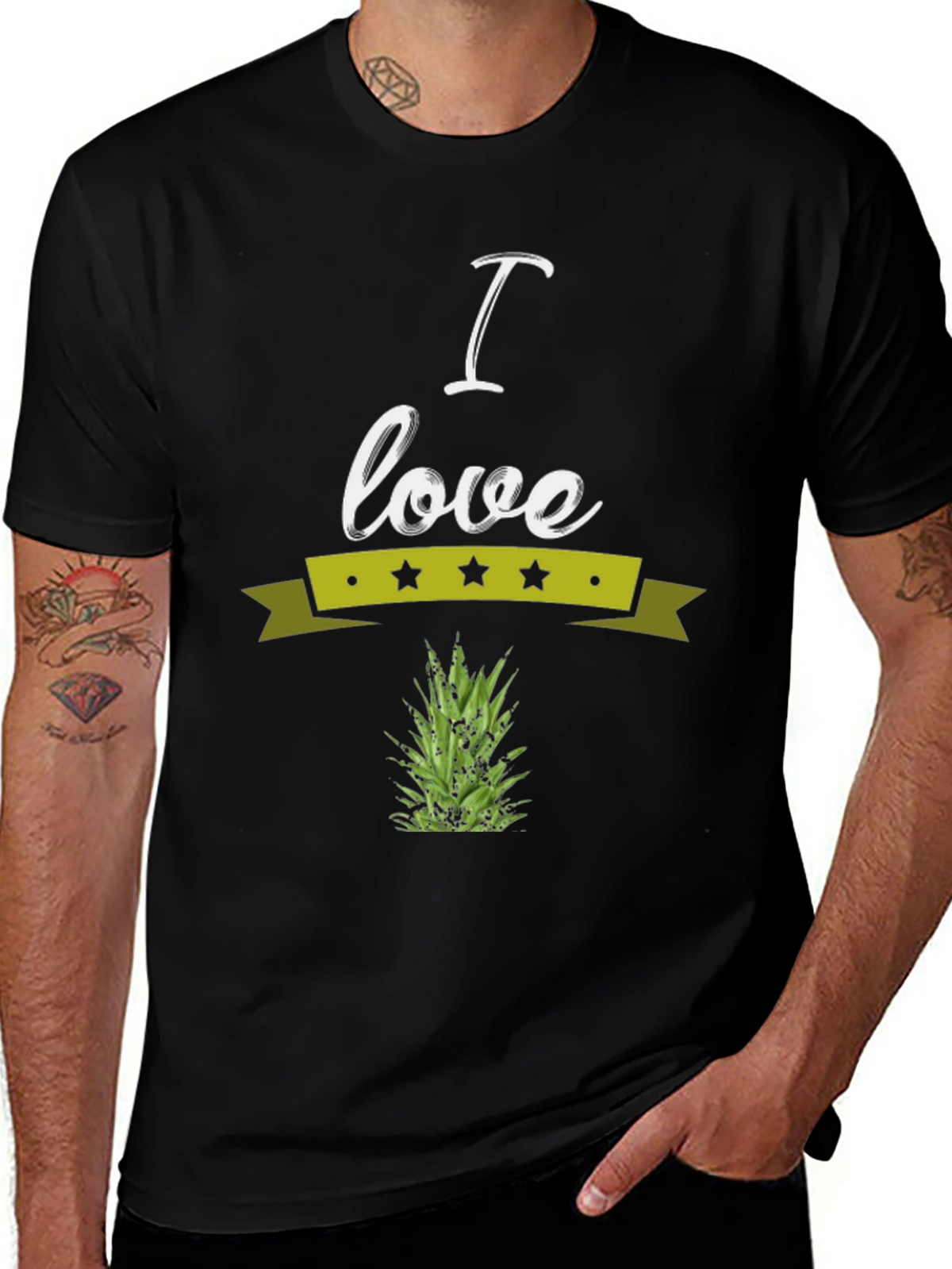 I Love Pineapple Graphic Tee - Soft Cotton Blend