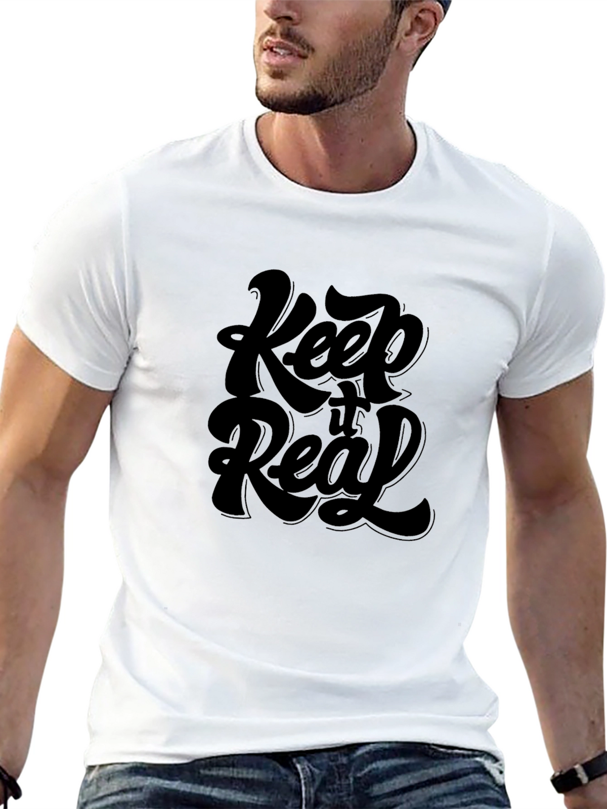 Keep it Real Black Graphic T-Shirt