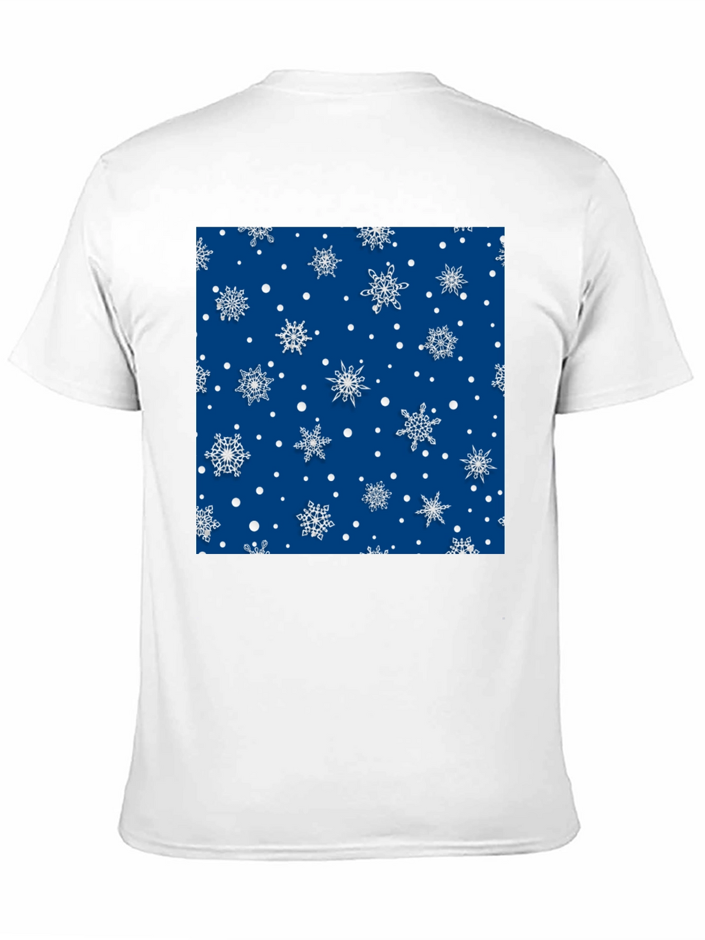 Festive Snowflake Pattern Black T-Shirt
