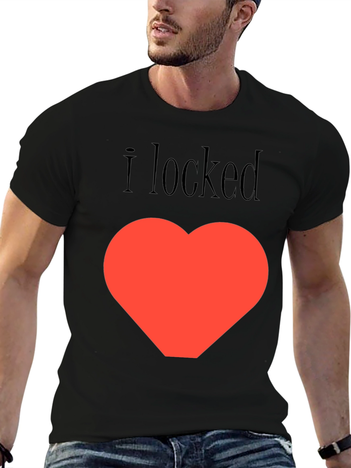 I Locked My Heart T-Shirt - Black Graphic Tee