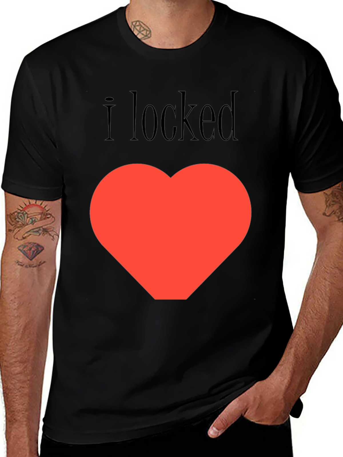 I Locked My Heart T-Shirt - Black Graphic Tee
