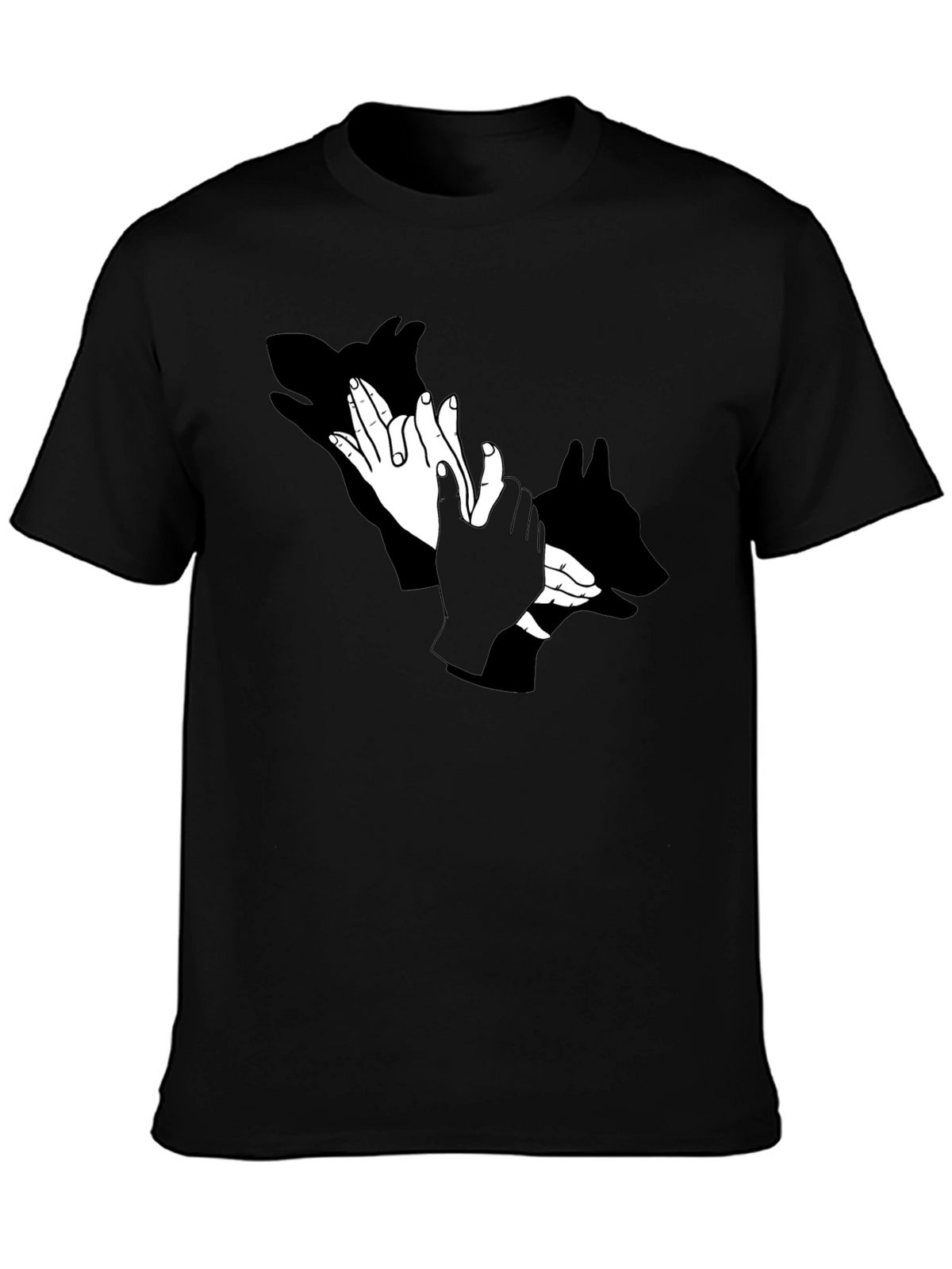 Shadow Puppet Hands Graphic Tee - Unique Design