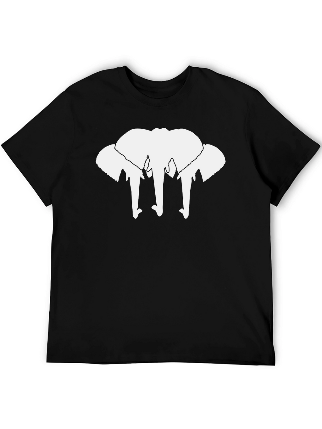Elephant Silhouette Graphic Tee - Black