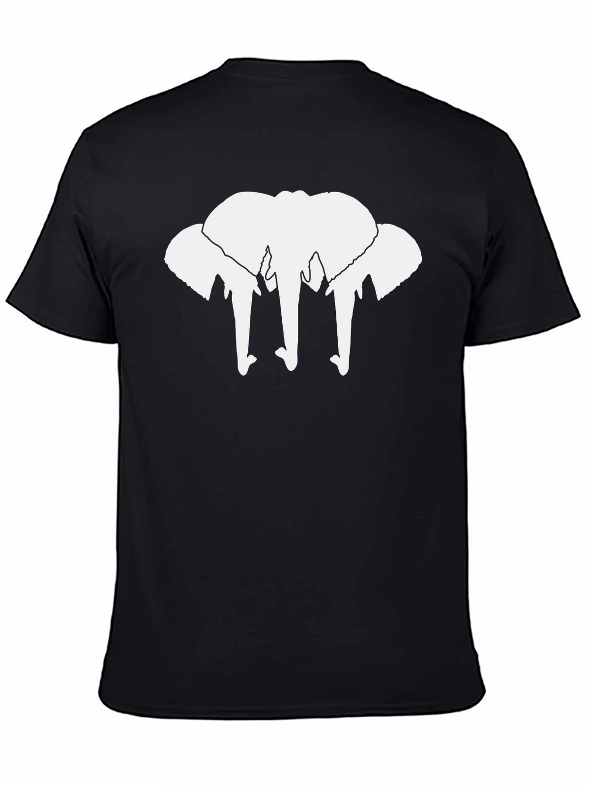 Elephant Silhouette Graphic Tee - Black