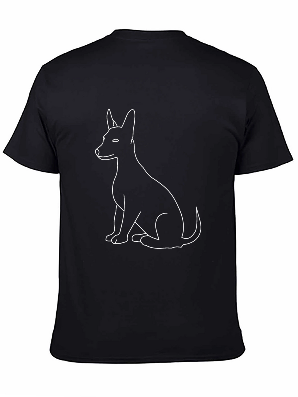 Dog Outline Black T-Shirt