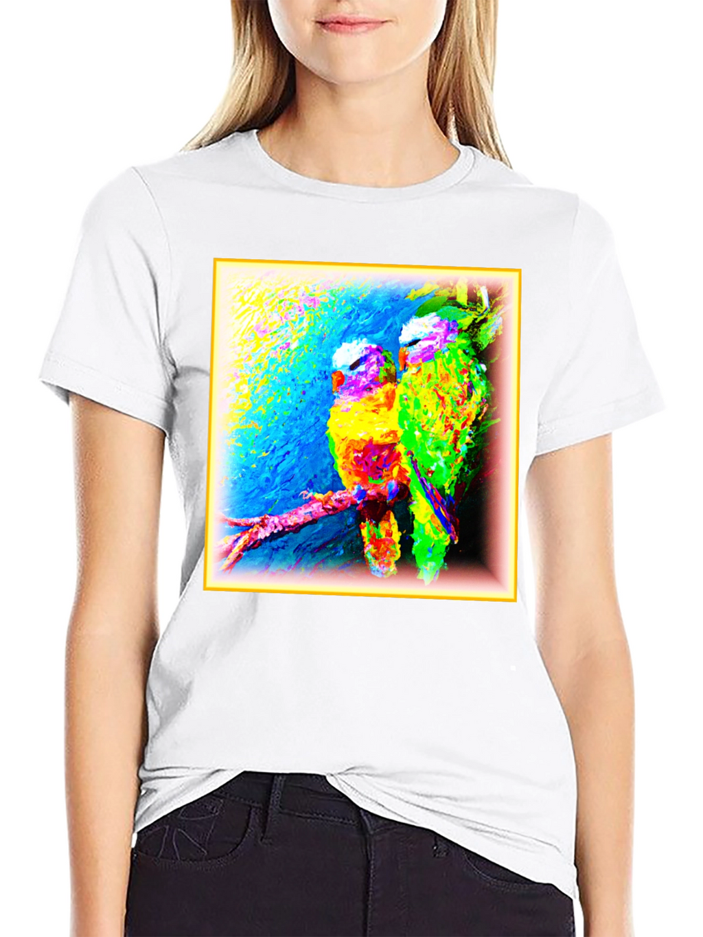 Vibrant Bird Art Graphic Tee -  Unique Design