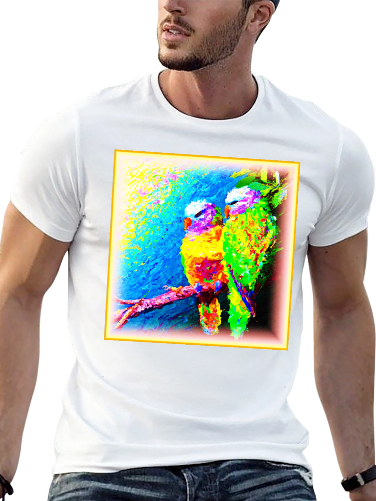 Vibrant Bird Art Graphic Tee -  Unique Design