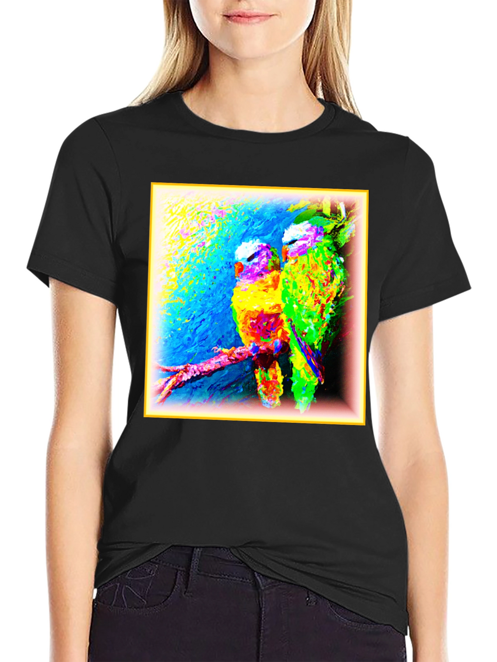 Vibrant Bird Art Graphic Tee -  Unique Design