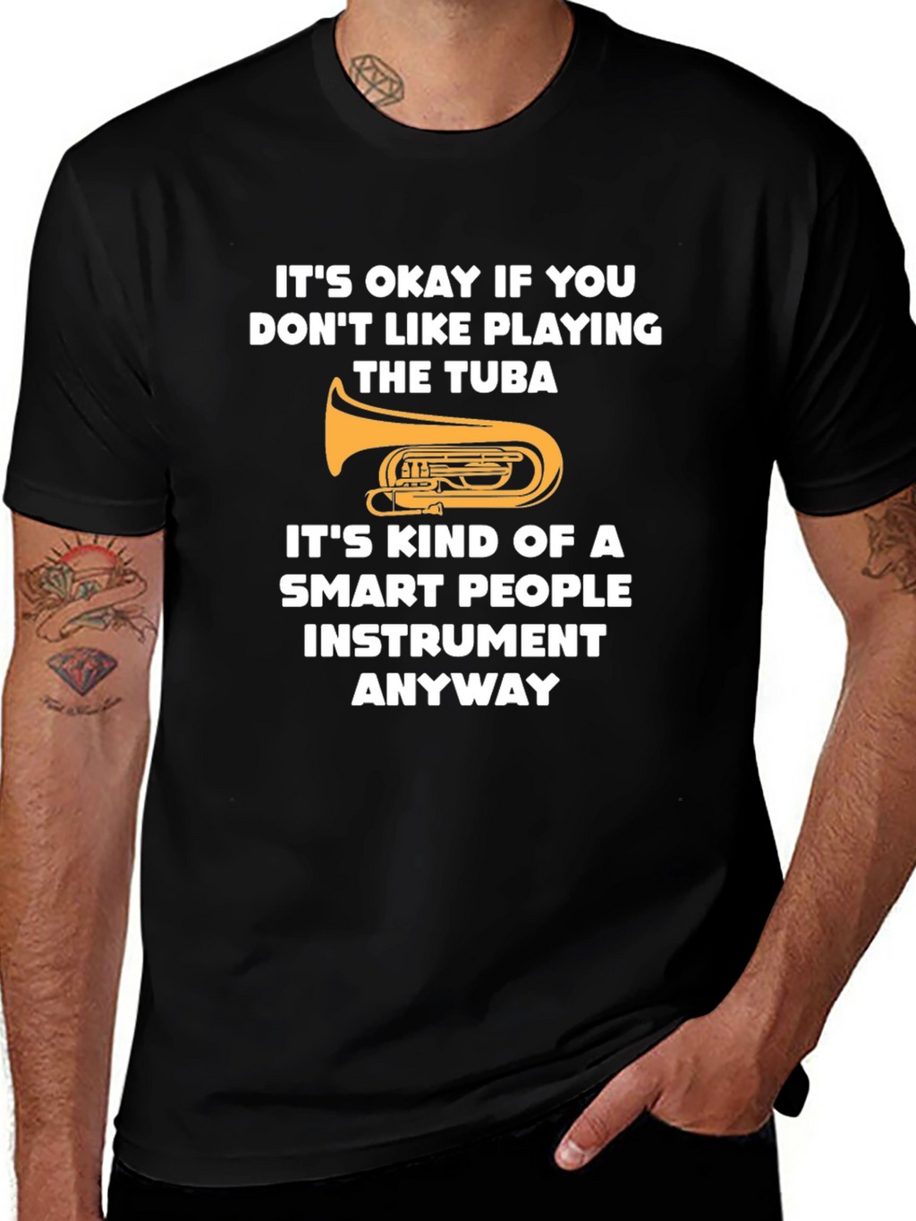 Funny Tuba Player Smart People Instrument Graphic Tee
