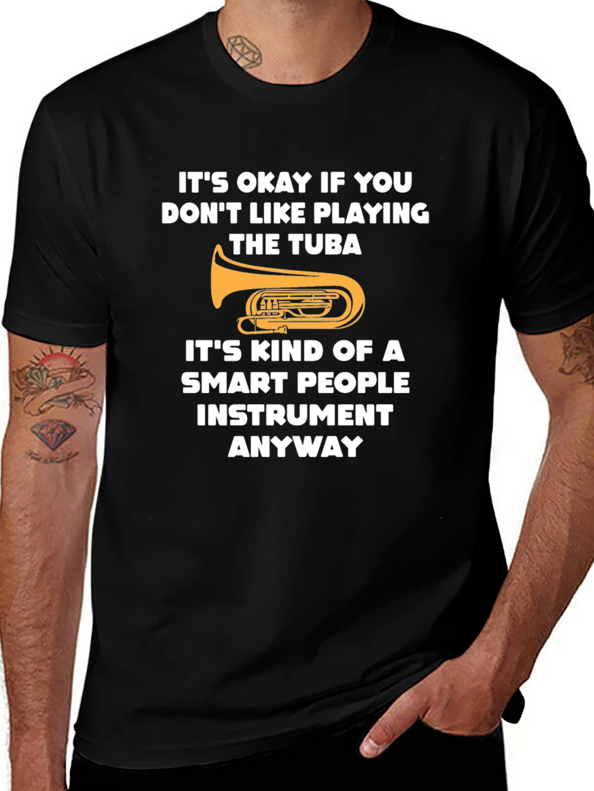Funny Tuba Player Smart People Instrument Graphic Tee