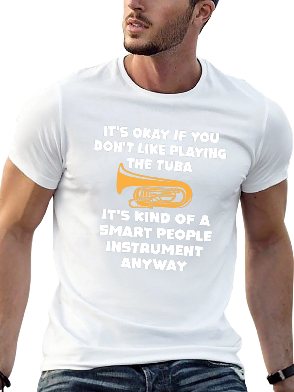 Funny Tuba Player Smart People Instrument Graphic Tee