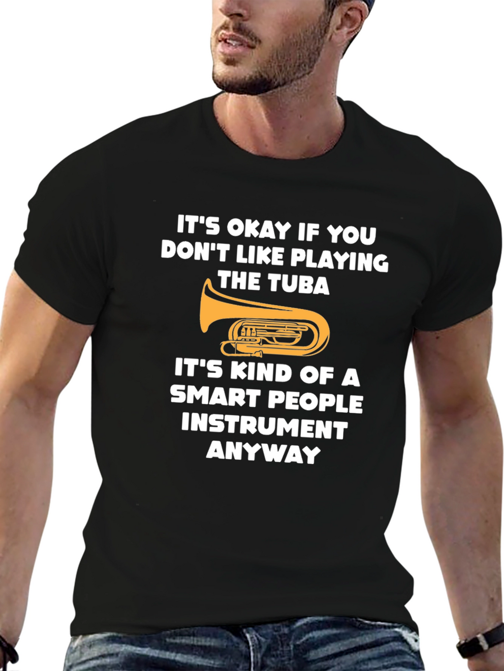 Funny Tuba Player Smart People Instrument Graphic Tee