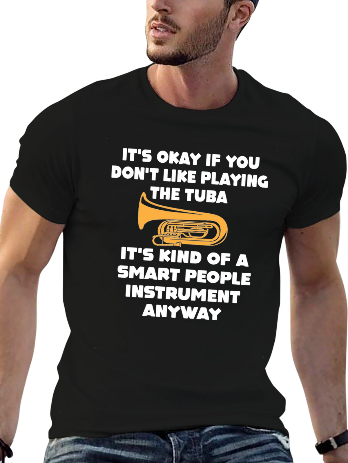 Funny Tuba Player Smart People Instrument Graphic Tee