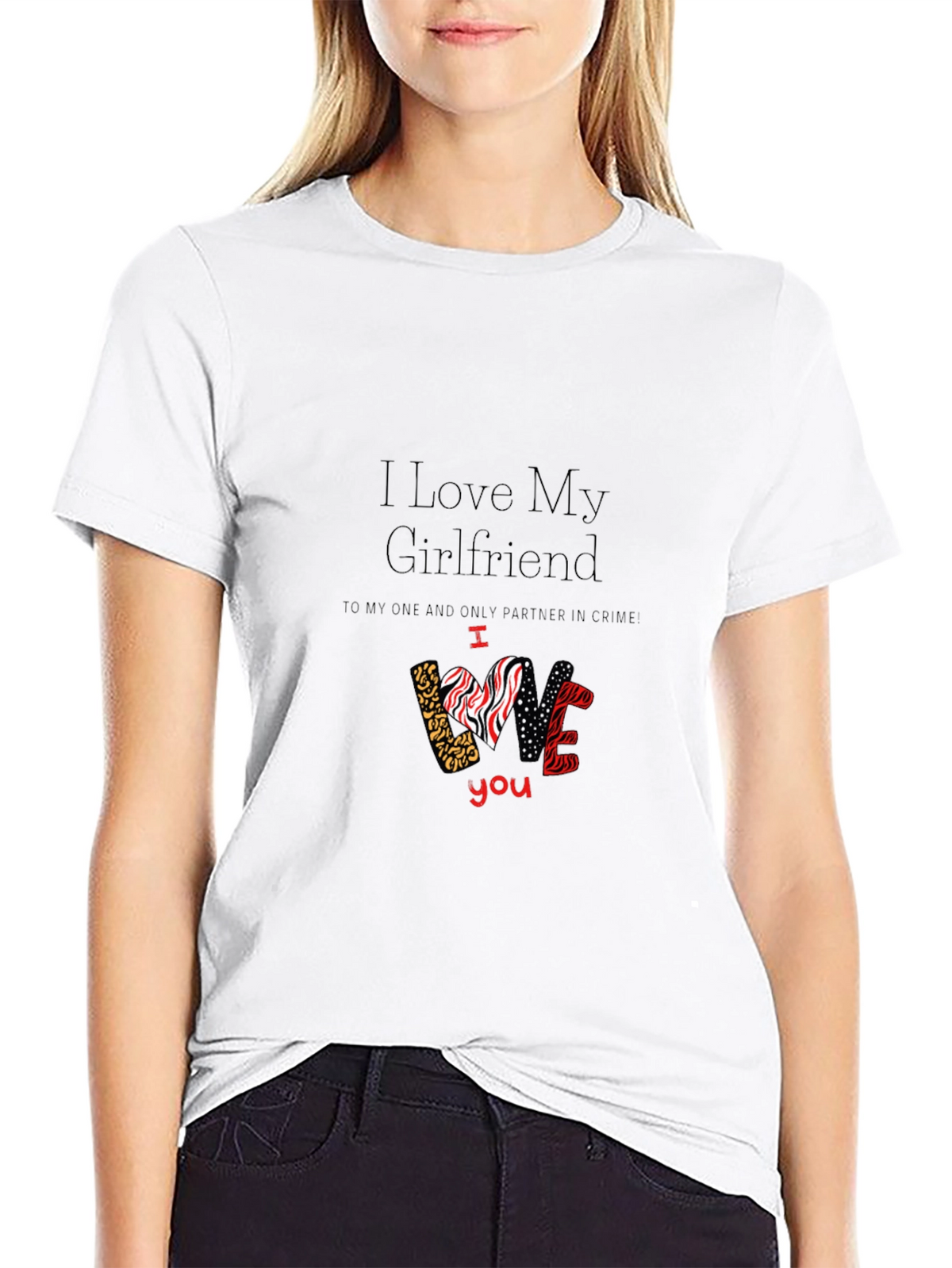 I Love My Girlfriend Graphic T-Shirt Valentines Day Gift
