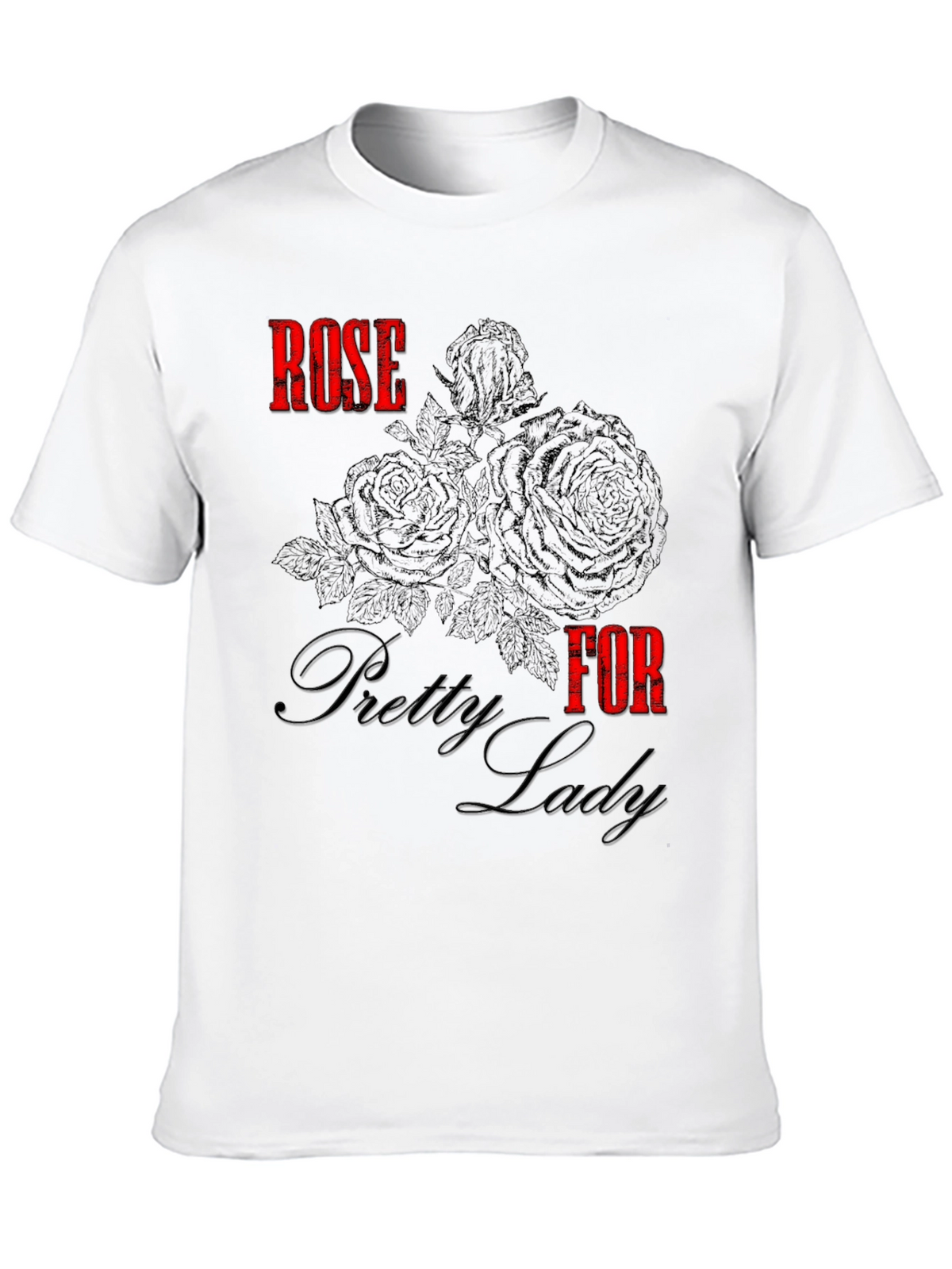 Rose for Pretty Lady Black Graphic Tee