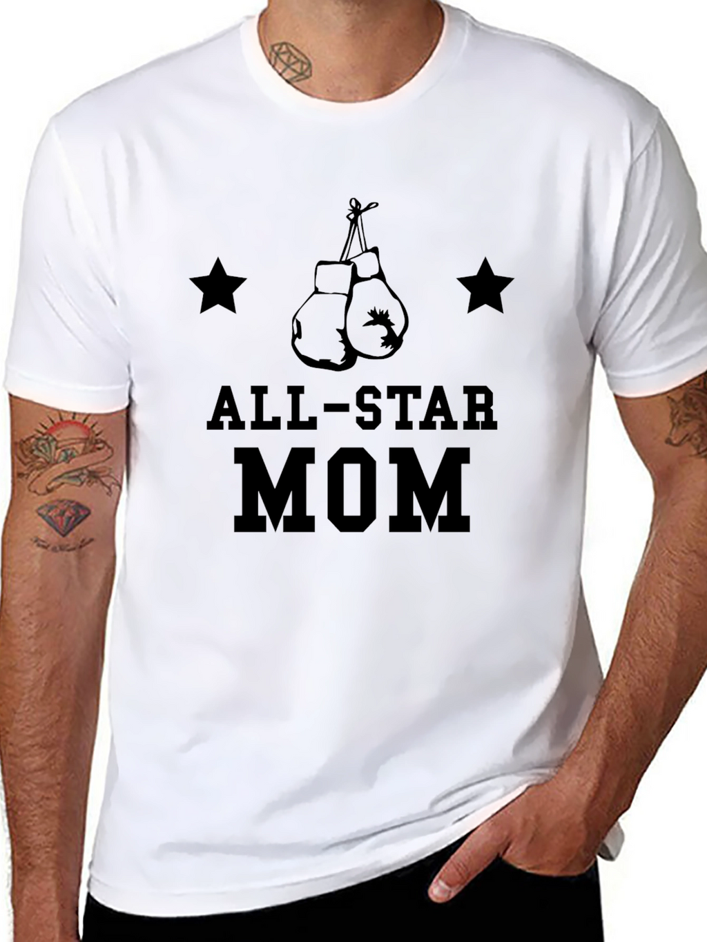 All-Star Mom Graphic Tee - Boxing Gloves Design