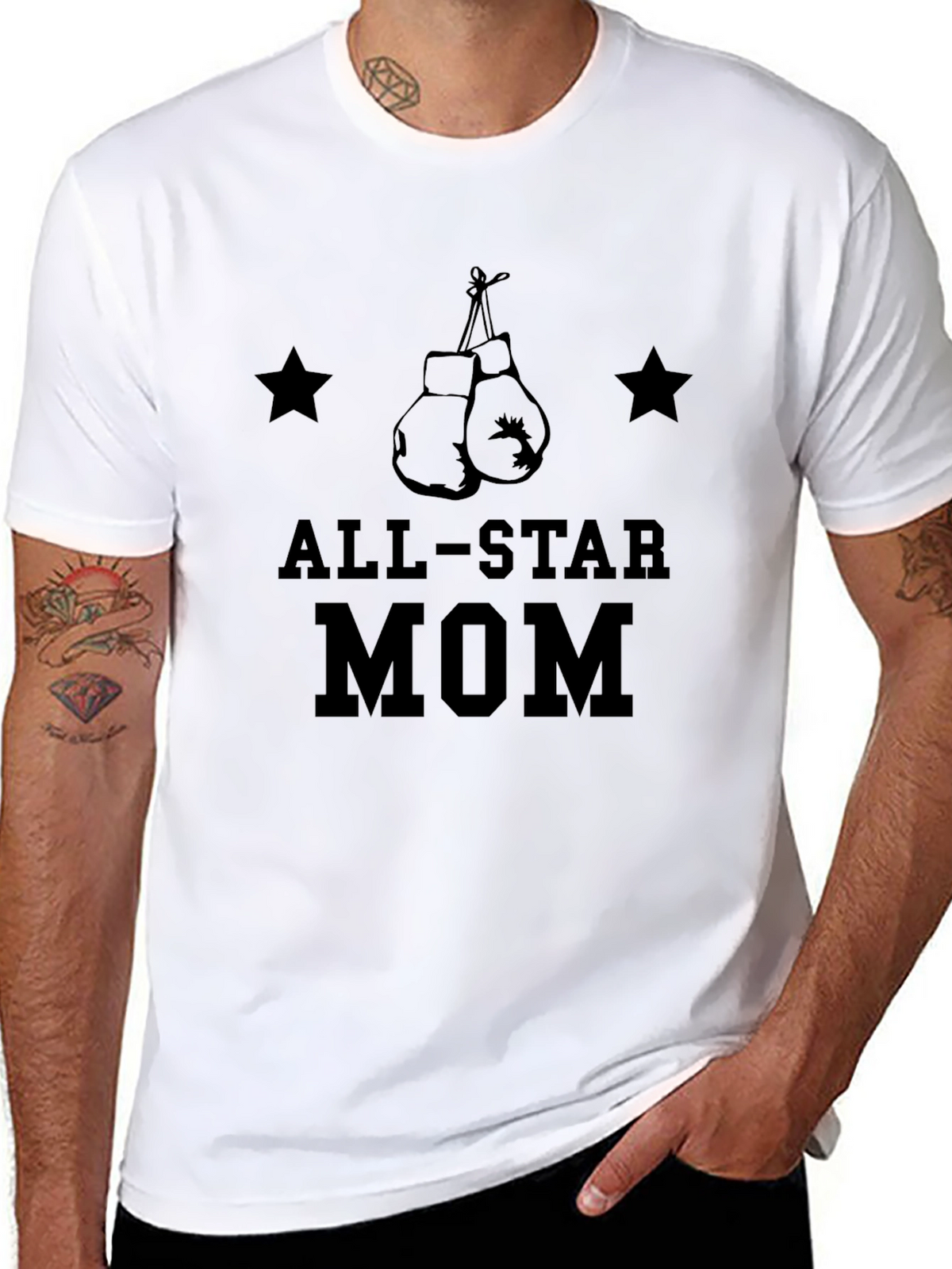 All-Star Mom Graphic Tee - Boxing Gloves Design