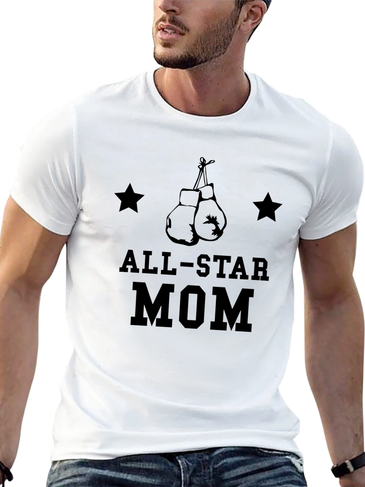 All-Star Mom Graphic Tee - Boxing Gloves Design