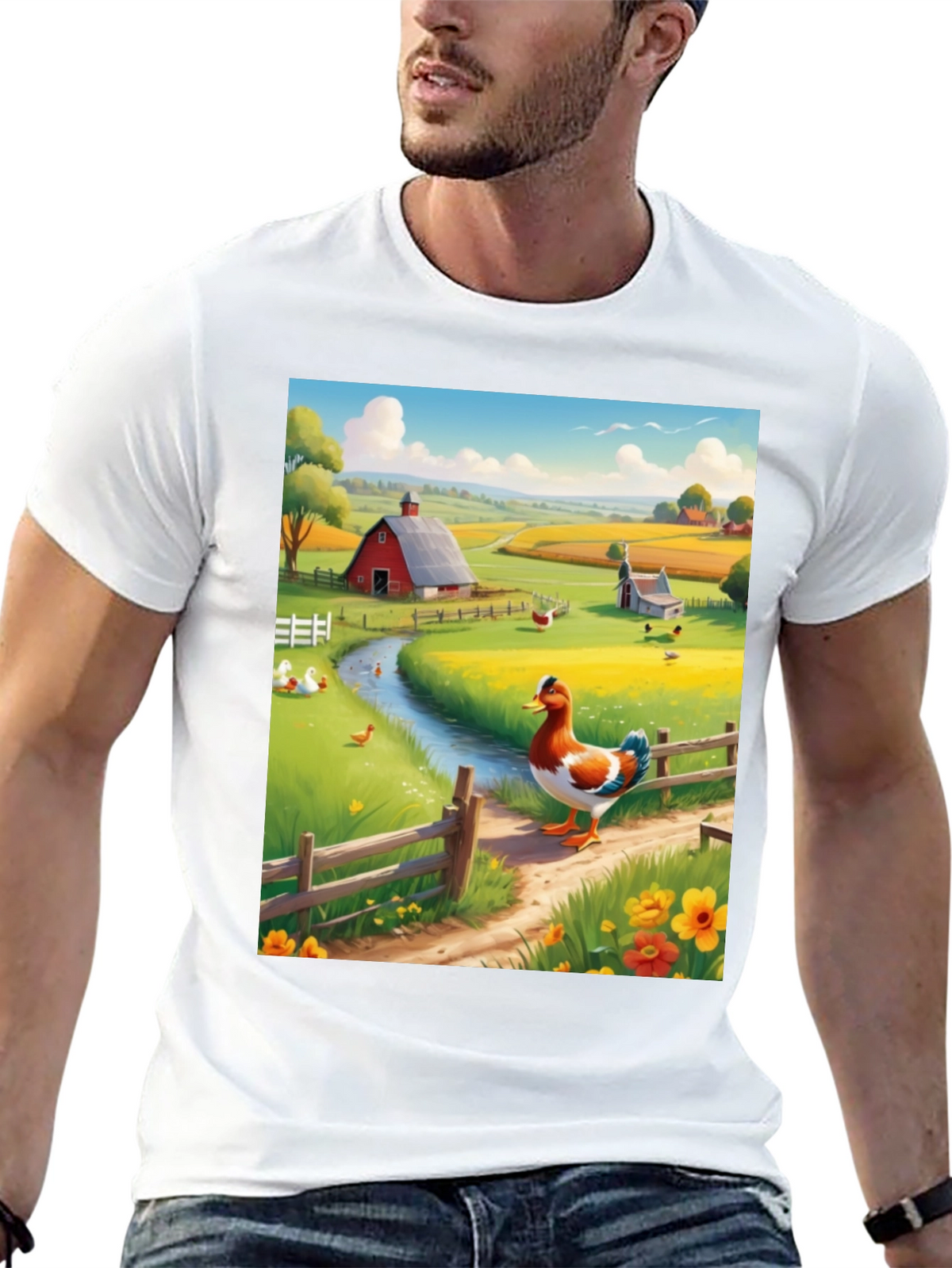Farm Duck Graphic Tee - Countryside Charm
