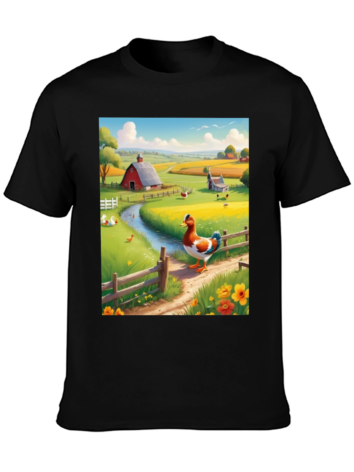 Farm Duck Graphic Tee - Countryside Charm
