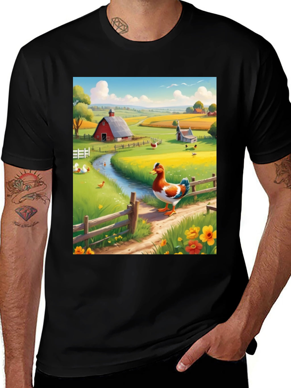 Farm Duck Graphic Tee - Countryside Charm