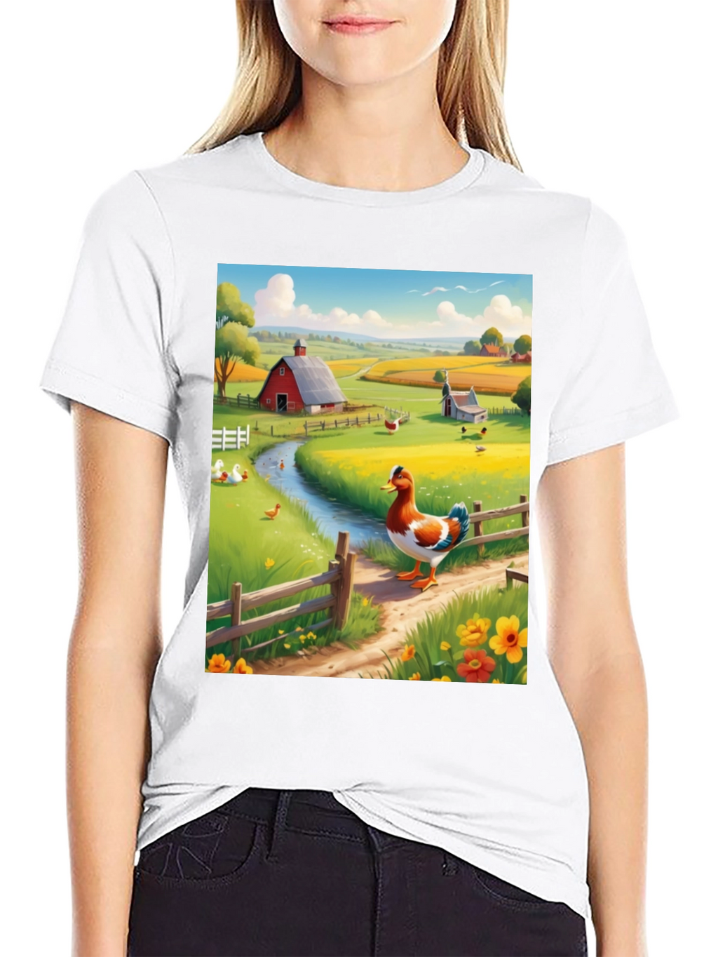 Farm Duck Graphic Tee - Countryside Charm