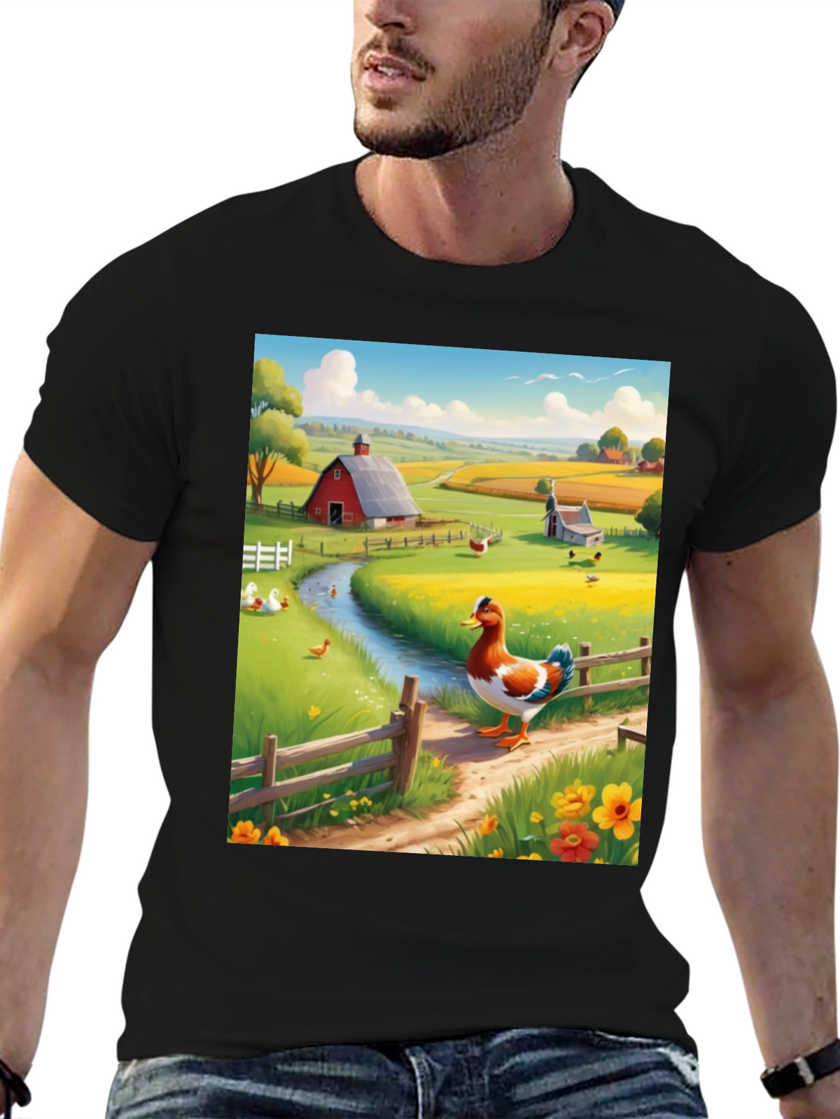 Farm Duck Graphic Tee - Countryside Charm