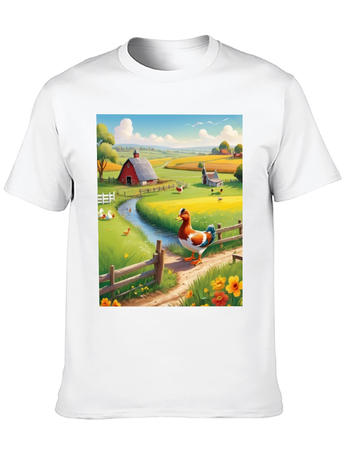 Farm Duck Graphic Tee - Countryside Charm