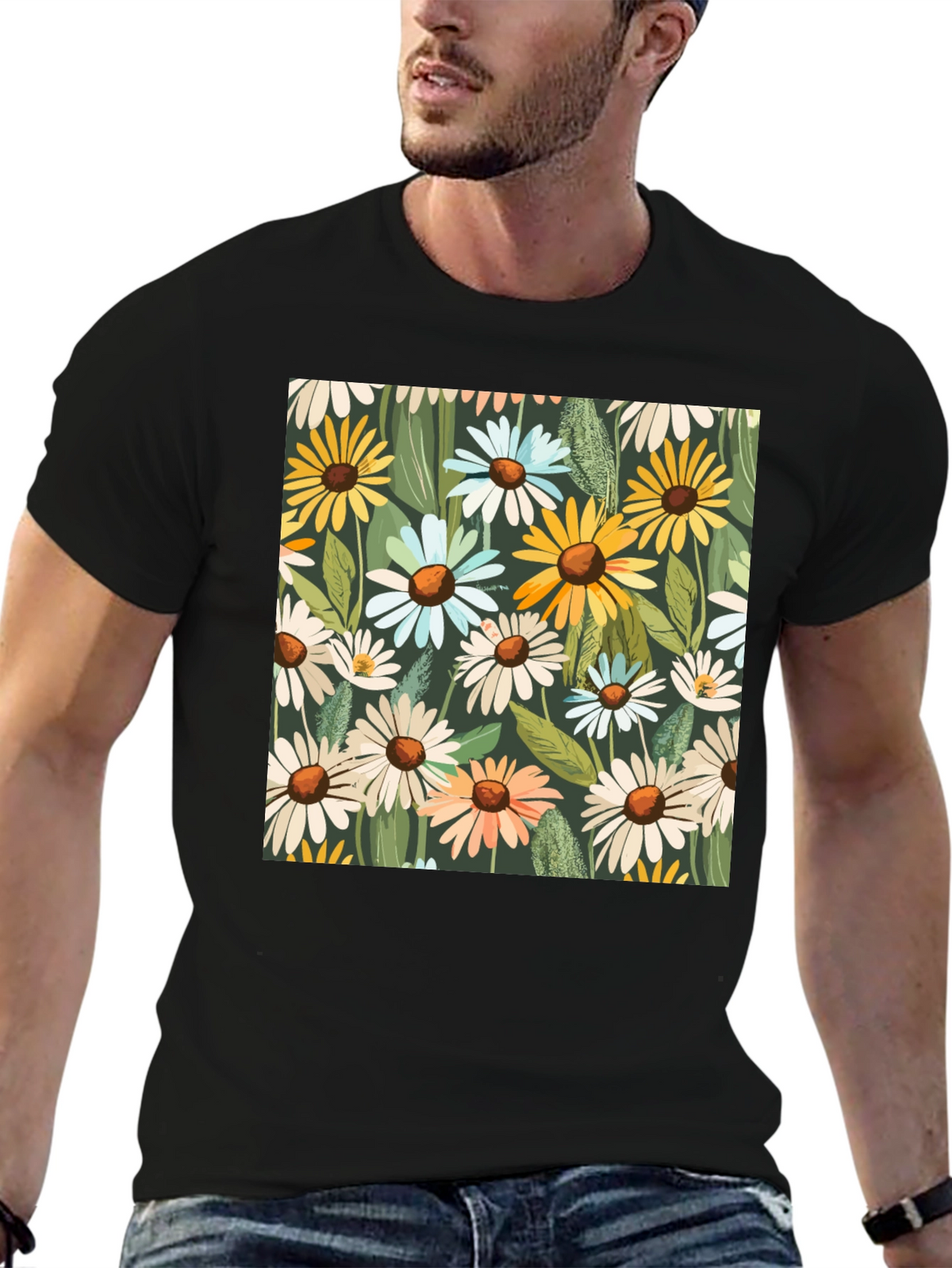 Floral Daisy Pattern T-Shirt